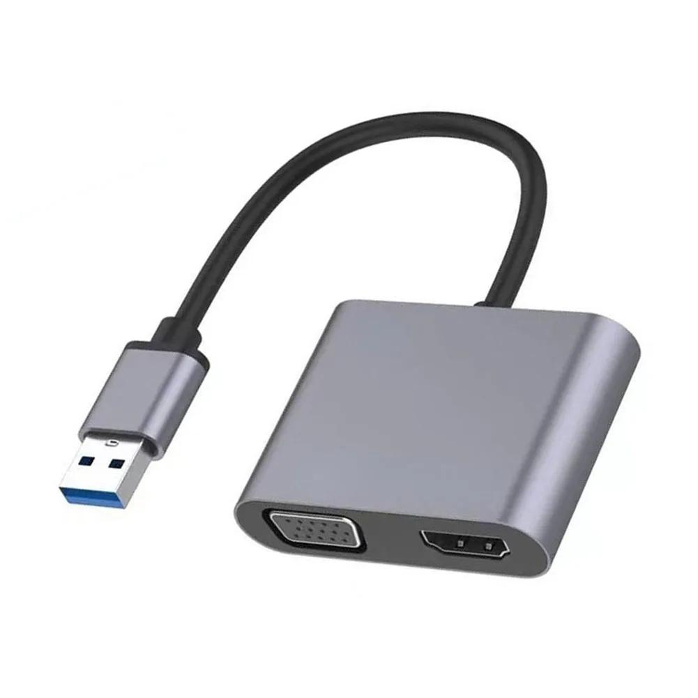 USB to HD VGA  ̺,  ÷   , HDMI ȣȯ VGA ȭ ,  7, 8, 10/11, MacOS